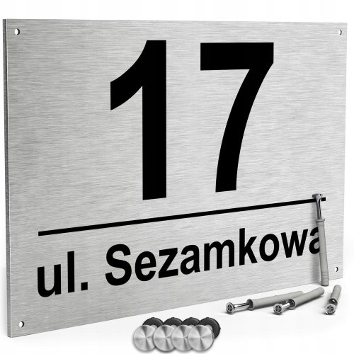 Printima house number 32 x 21 cm + universal pins 6 x 30 mm 4 pcs.