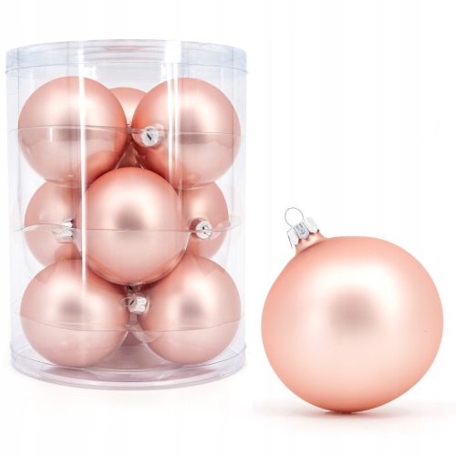  Glass Christmas balls 8 cm, pink matt