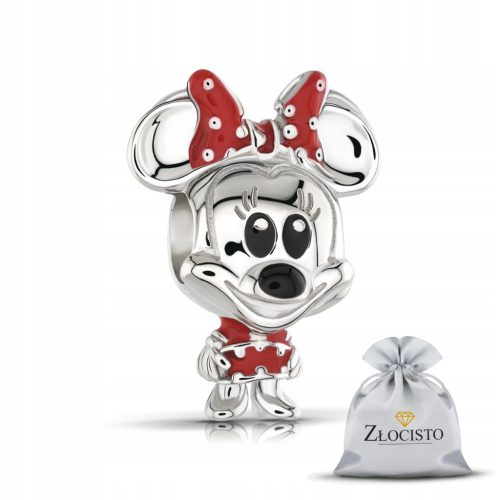  SILVER CHARM MICKEY MOUSE BEAD WITH RIBBON 925