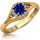  GOLD ENGAGEMENT RING 585 14K SAPPHIRE r19