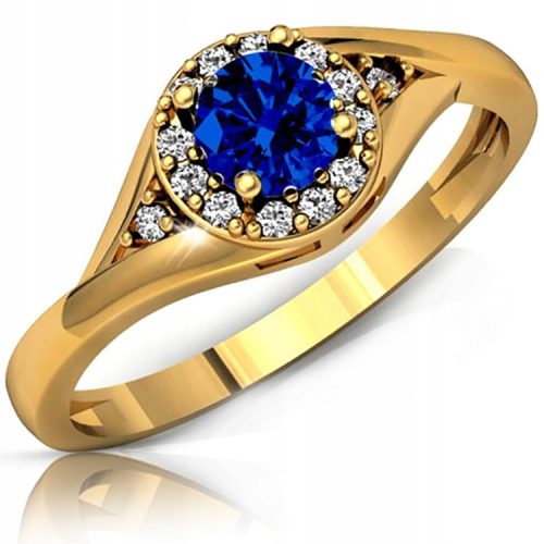  GOLD ENGAGEMENT RING 585 14K SAPPHIRE r19