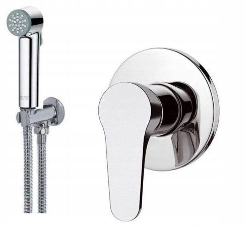 Concealed bidet faucet from Daniel/Grohe. Chrome bidet set