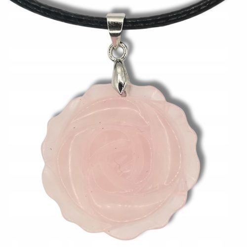  ROSE QUARTZ pendant, natural stone, rose flower, pendant, talisman