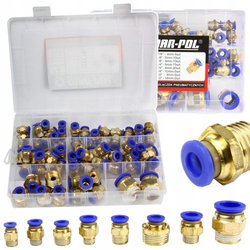 Plug connection straight pneumatic connection GW 1/4 1/2 1/8 hose KIT