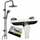 Kuchinox ONDO surface-mounted shower set + Valvex Black & Chrome shower fitting