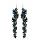  ARSYLION long black opal earrings with Jet ab 925 crystals