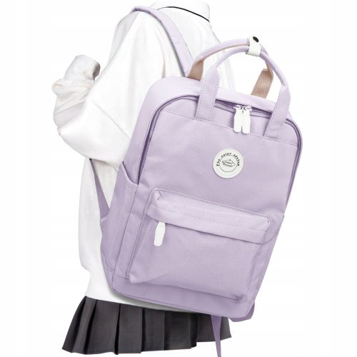  School backpack with multiple compartments purple tones, 11 years old