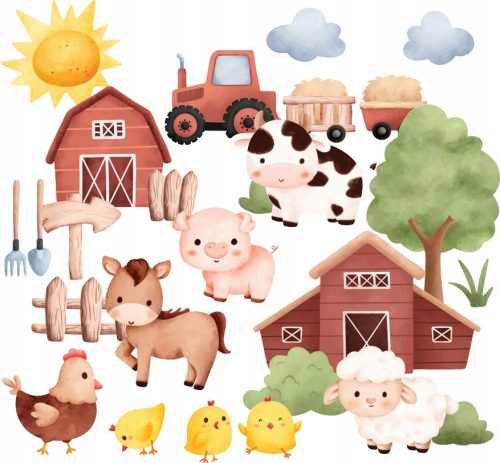 Decorative Wall Stickers Wall Stickers ANIMALS FARM COUNTRY 100x200cm FM1