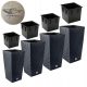  4× Flowerpot Whale Things 26.5 cm x 26.5 x 45 cm plastic black