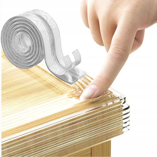  Protect table edges with adhesive tape. Colorless furniture edge protection, 3 m strip