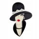  BROOCH, PIN, BROOCH - BEAUTIFUL GIRL IN A HAT, 1930s