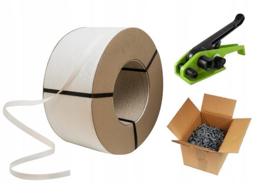 Packaging set with adhesive tape and staples 19 mm/1000 m