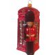  GLASS CHRISTMAS BALLS English telephone booth, British guard, 13 cm