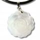  Pendant, ROCK CRYSTAL natural stone, rose flower, pendant, talisman