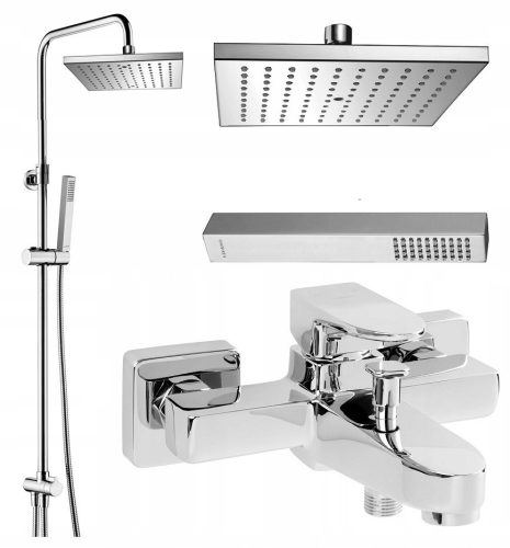 Wall-mounted Omnires UNI Chrome + Wall-mounted single-lever bathtub faucet Omnires Siena Chrome