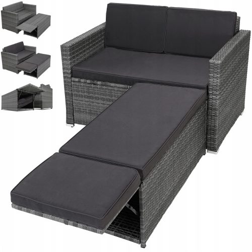 A set of garden and patio furniture Casaria garden furniture set, plastic, grey, 6 pieces.