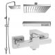 Wandmontierter Omnires UNI Chrom + Omnires Parma Shower fitting Chrom