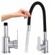 APKOMFORT floor standing kitchen faucet, black, silver kitchen faucets