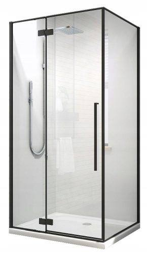 Armazi Midas LESSI BLACK shower cubicle with hinged doors 100 x 80 cm