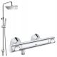 Wall-mounted Omnires UNI Chrome + Grohe GROHTHERM 500 Chrome shower faucet