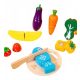  Wooden Vegetable and Fruit Set with Velcro for Chopping + Knife Board XXL 13 pcs