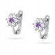  BEAUTIFUL SILVER EARRINGS 925 FLOWERS with Cubic Zirconia