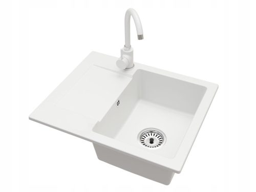 Brado DONZO Single Bowl Sink Beta Siphon Tap Chrome White Granite