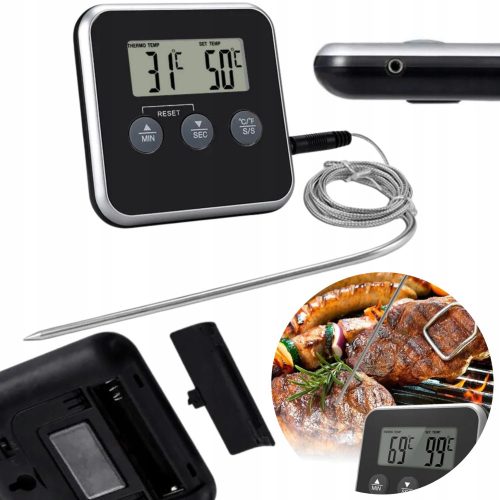 Food Thermometer and Kitchen Timer MixZone Kitchen Thermometer with Probe