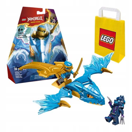  LEGO Ninjago Nya and the Dragon Attack 71802 + LEGO Paper Bag 6315786 yellow 24x8x18 cm