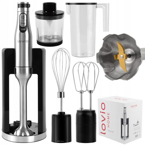  Lovio Hand Blender Mixer Chopper LVHBL001 1600 W Silver/Gray