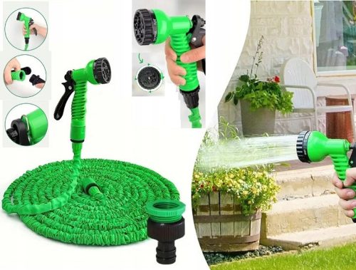  EXTENDABLE GARDEN HOSE 15 METERS MULTIFUNCTION GUN 7 MODES