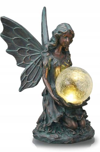 Garden figures and sculptures GARDEN DECORATION ANGEL FIGURE WITH LIGHTING