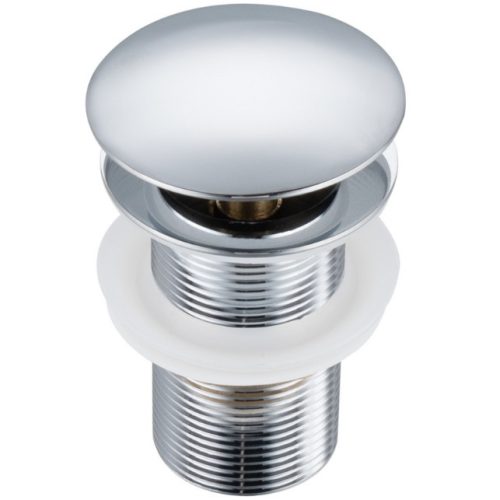 AQUAUNO CLICK-CLOCK WASHBASIN PLUG, BRASS, CHROME WITHOUT OVERFLOW, THREAD G1 1/4