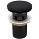 AquaUno round Click-Clack overflow plug, black