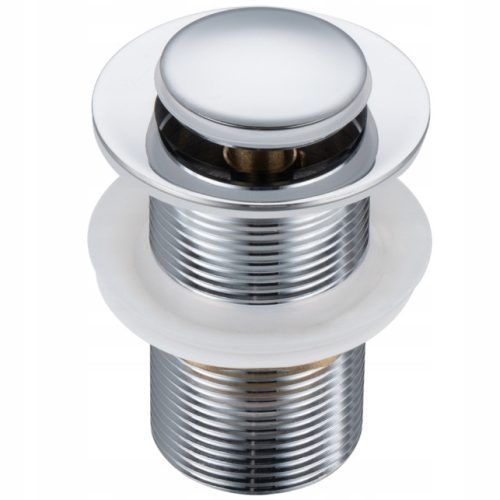 AQUAUNO CLICK-CLACK WASHBASIN PLUG, BRASS, CHROME, FOR WASHBASIN WITHOUT OVERFLOW