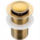 AQUAUNO CLICK-CLACK WASHBASIN PLUG, GOLD BRASS, FOR WASHBASIN WITHOUT OVERFLOW