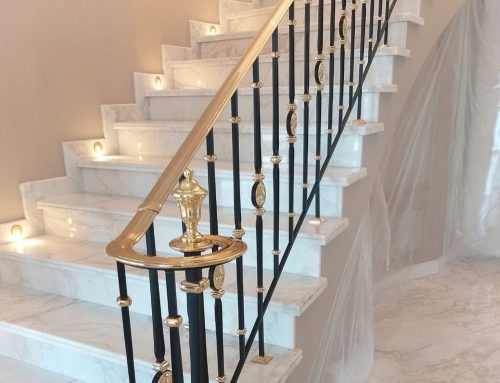 French stair railing made of forged brass CLASIC