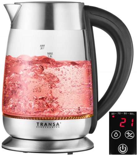  Electric kettle Transa Electronics BoiLed Glass 2200 W 1.8 l transparent