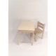  wooden table and chair – unpainted