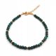  Bracelet natural stone Malachite 3mm smooth ball silver 925 24k