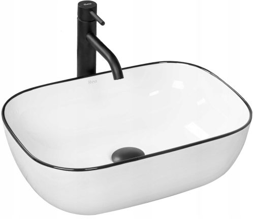 Rectangular countertop washbasin Rea Marbel