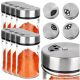 Food container 8x spice container, glass jar with steel sieve and dispenser