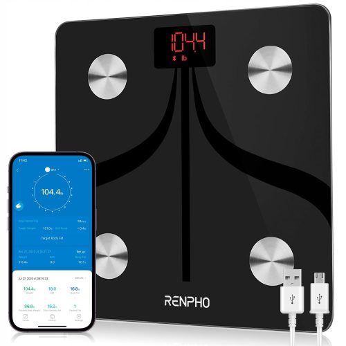 Latest digital bathroom scale, charged via USB, Bluetooth, 13 measurements, 180 kg