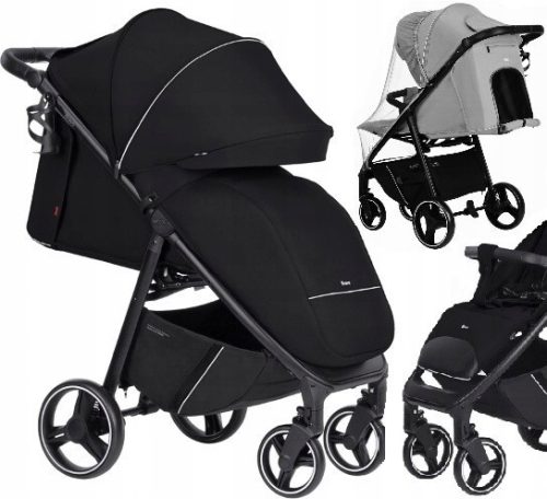  Carrello Bravo Pure Black Stroller + Rain Cover for the Caretero Stroller