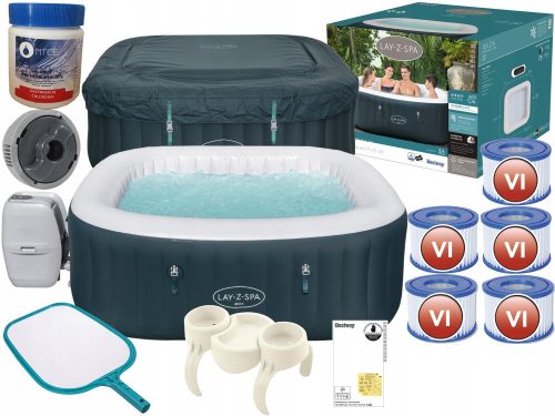 Whirlpool, Garden Whirlpool Square Inflatable Hydromassage Pool Bestway 778 l