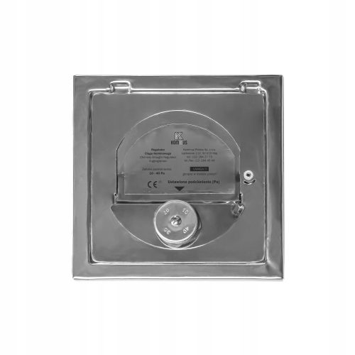 Chimney draft pressure regulator with square frame, 14 x 14 cm