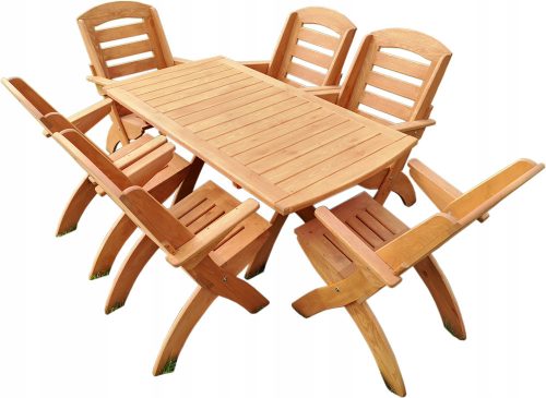 A set of garden and patio furniture Stolldrew wooden garden furniture set, 7 pieces.