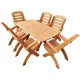 A set of garden and patio furniture Stolldrew wooden garden furniture set, 7 pieces.