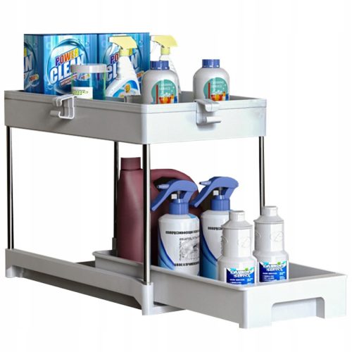 CABINET SHELF UNDER THE SINK WITH SLIDING DRAWERS, CONTAINER FOR CLEANING PRODUCTS