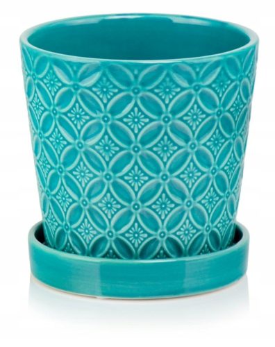  Polnix flowerpot 15 cm x 15 x 15 cm diameter 15 cm ceramic shades of blue, green